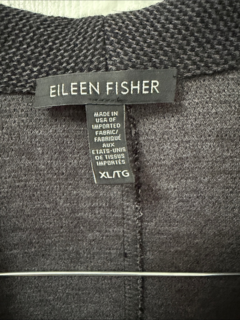 Eileen Fisher Charcoal Black Open Front Draped Cardigan Jacket - Size XL - Picture 2 of 11